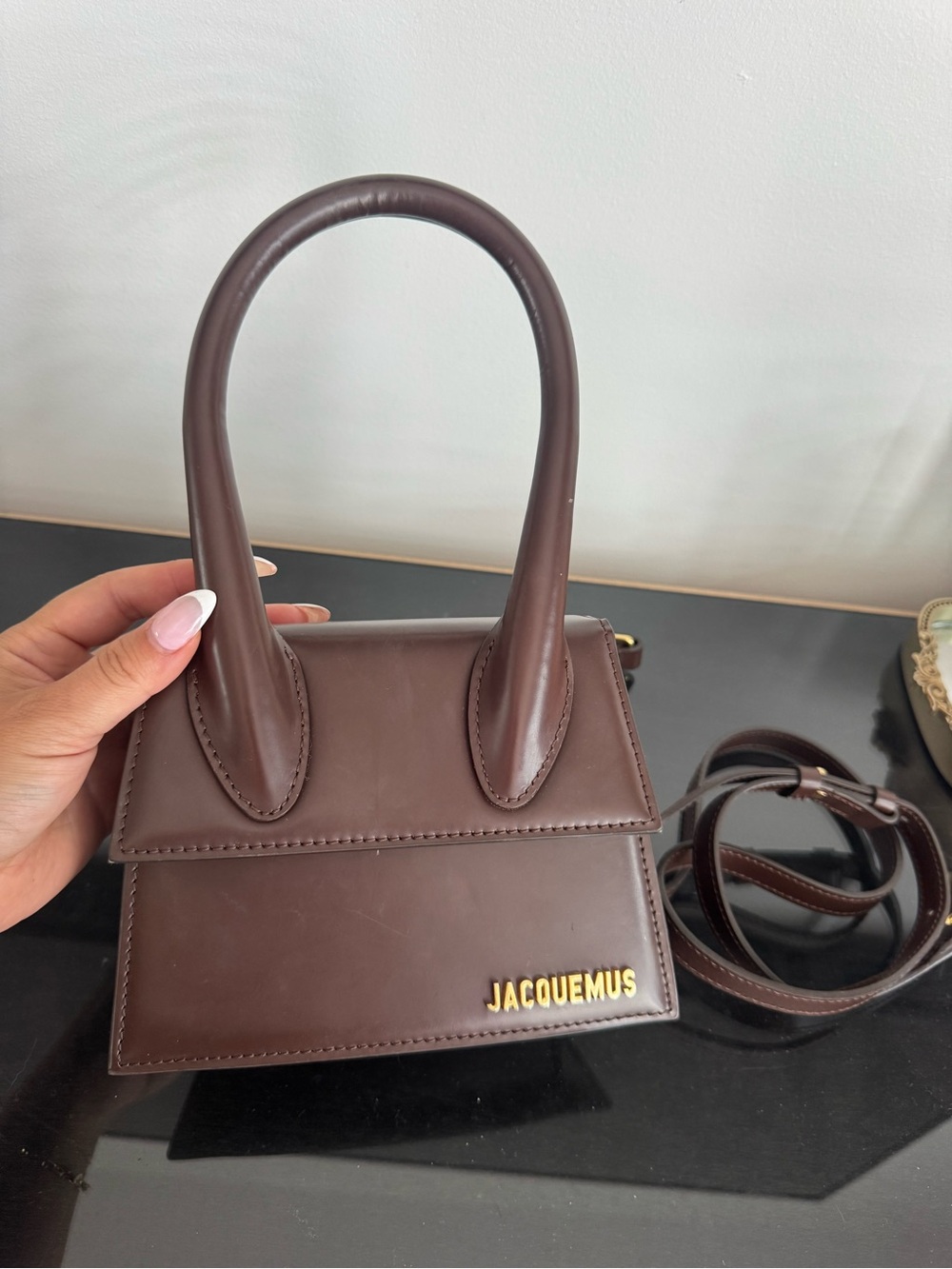 Jacquemus Chocolate Le Chiquito Mini Top-Handle Bag